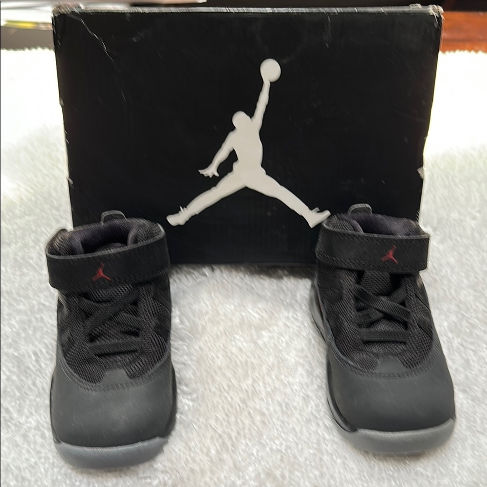 Infant/Toddler Jordan Black High-Top Sneakers with Jumpman Logo